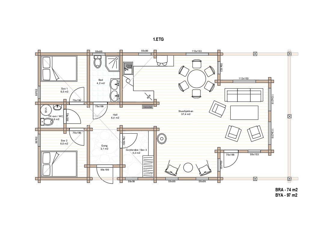 Plantegning 1 for Alti 68