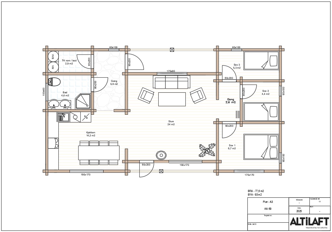 Plantegning 1 for Alti 69