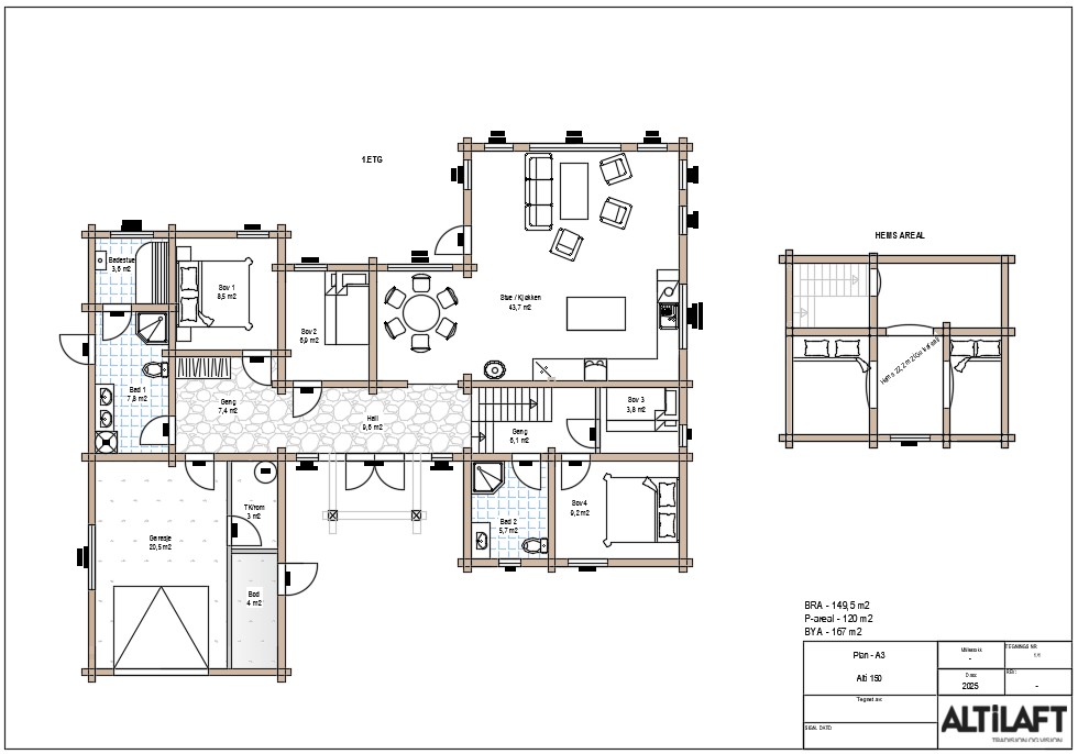 Plantegning 1 for Alti 150