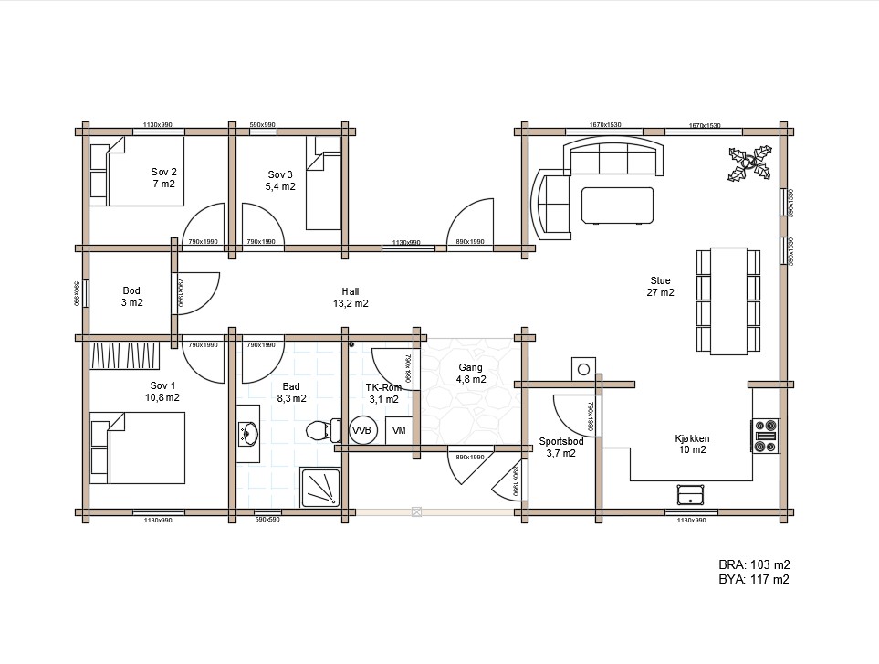 Plantegning 1 for Alti 110
