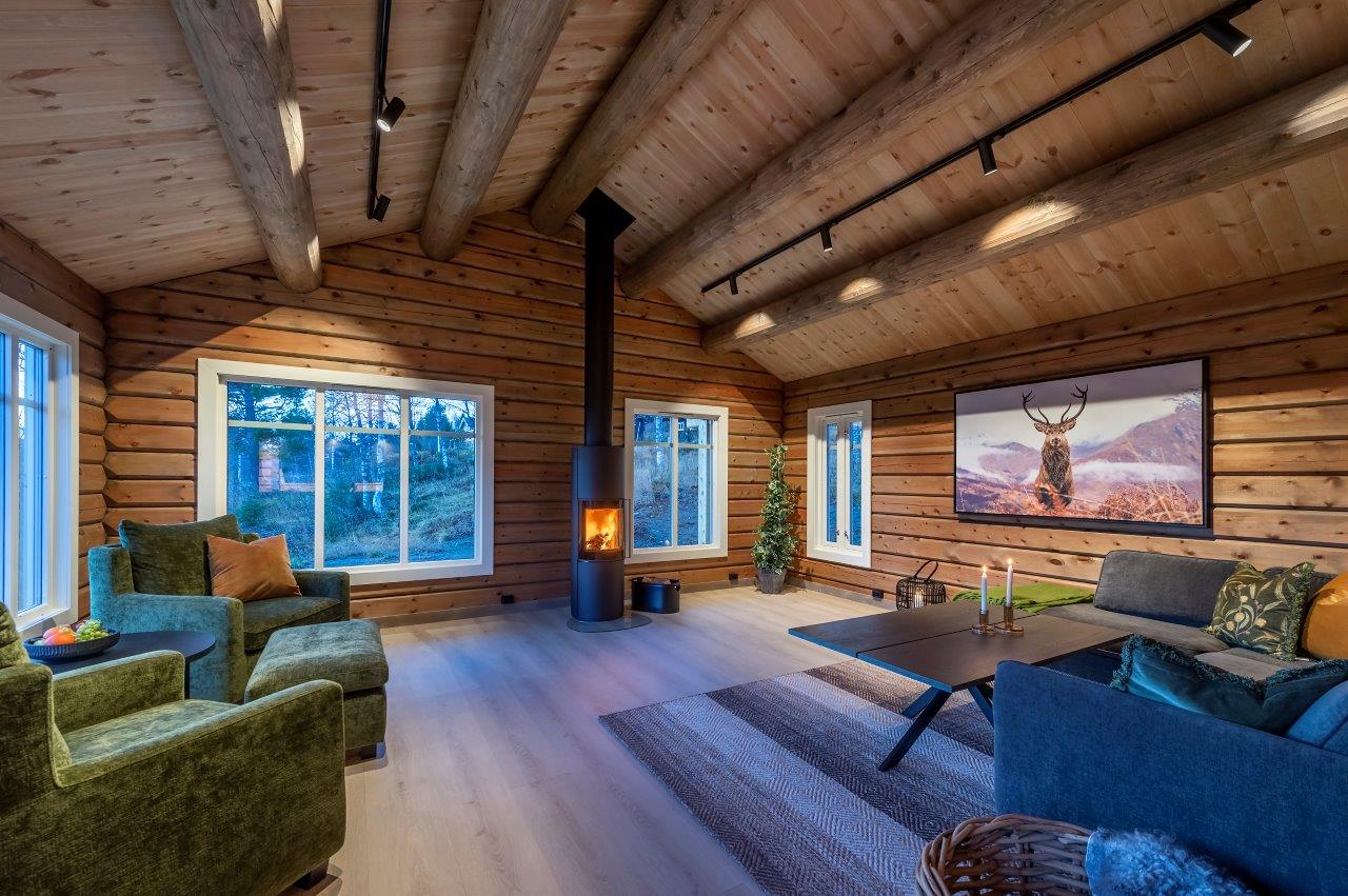 Traditional Norwegian log cabin construction